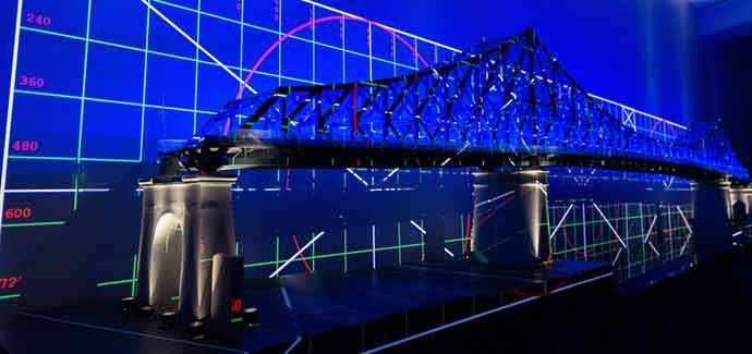 Illumination interactive du pont Jacques-Cartier – Connexions vivantes – photo : Moment Factory – WestmountMag.ca