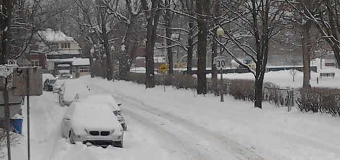 snow clearing in Staynor Park ice rink - Westmountmag.ca