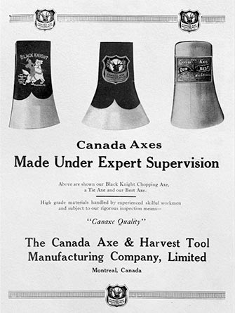 Canada Axe and Harvest Tool Manufacturing Company, Limited ad